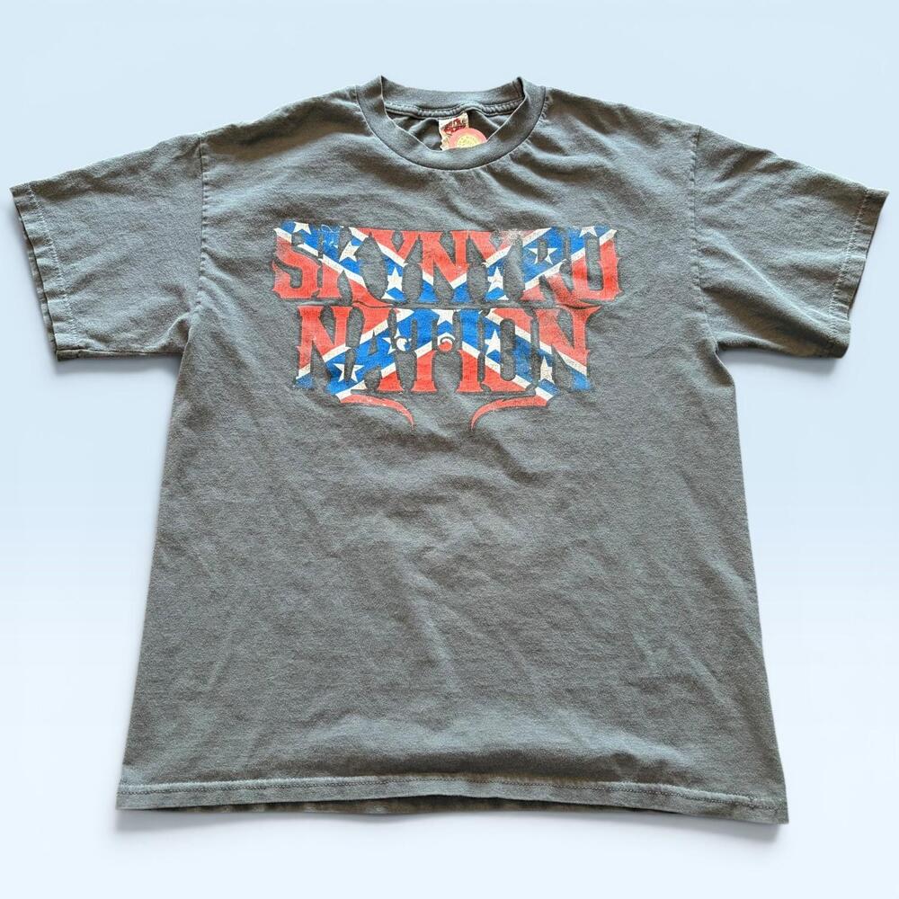 Lynyrd Skynyrd Nation Shirt Mens Large Gray Rock Rebels Tour 2009 Tee T-Shirt